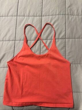 American Eagle Outfitters Coral Orange Crossback Tank Top